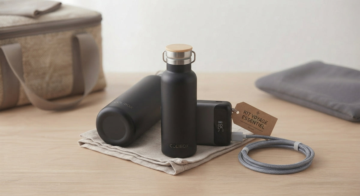 Kit Voyage Essentiel - Thermos & Batterie Externe